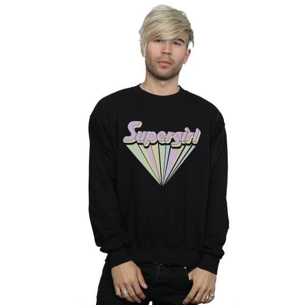 DC Comics Mens Supergirl Pastel Logo Sweatshirt