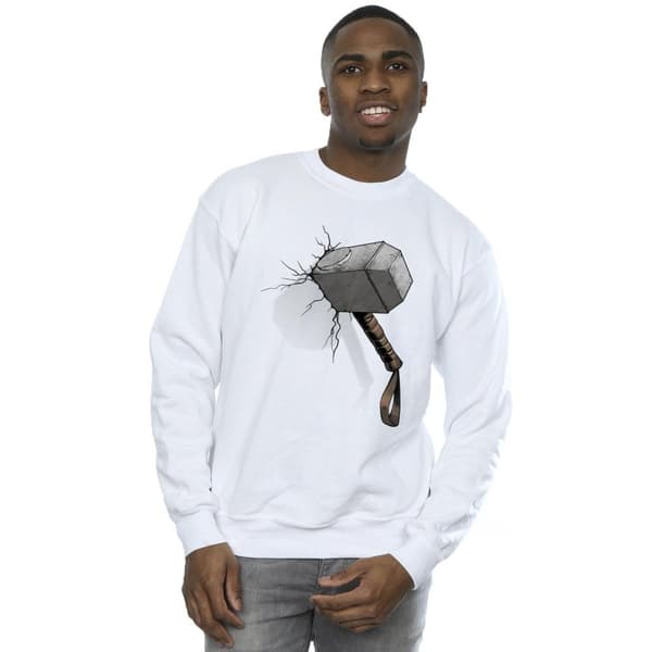 Marvel Universe Mens Thor Hammer Crack Sweatshirt