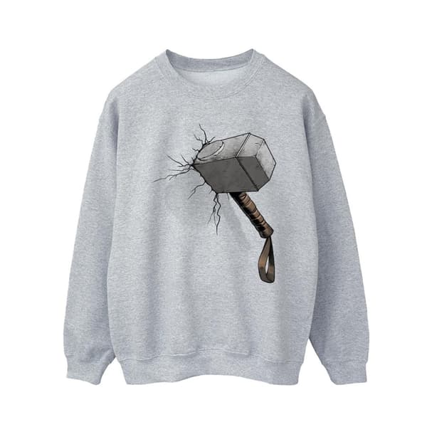 Marvel Universe Mens Thor Hammer Crack Sweatshirt