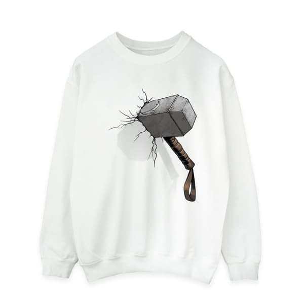 Marvel Universe Mens Thor Hammer Crack Sweatshirt