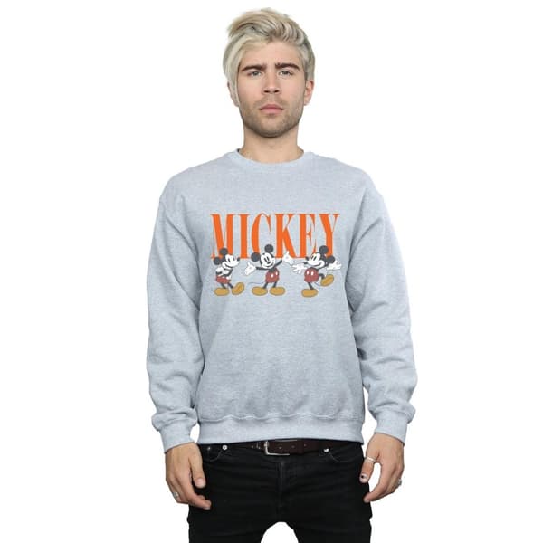 Disney Mens Mickey Mouse Poses Sweatshirt