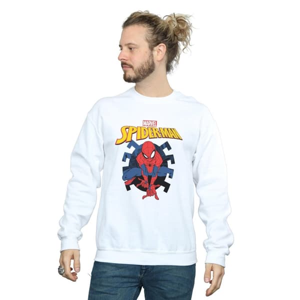 Marvel Mens Spider-Man Web Shooting Emblem Logo Sweatshirt