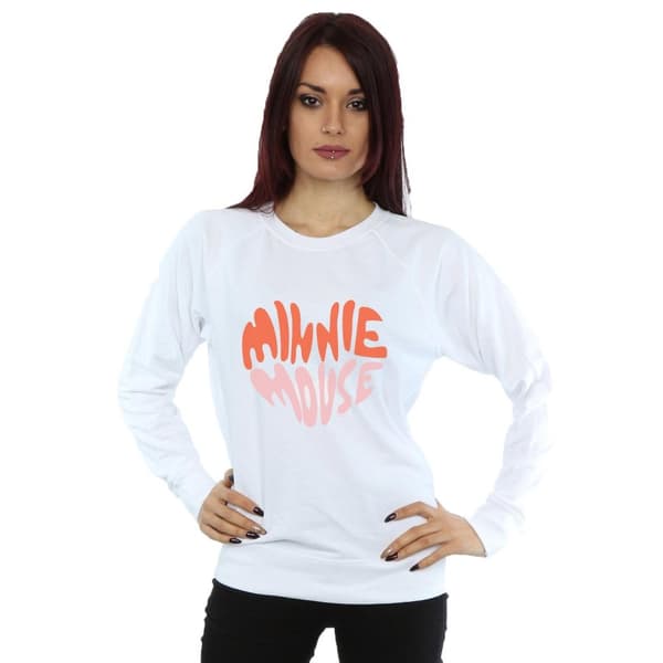 Disney Womens/Ladies Minnie Mouse Heart Shaped Sweatshirt