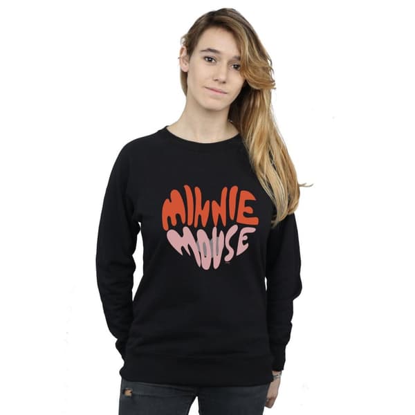 Disney Womens/Ladies Minnie Mouse Heart Shaped Sweatshirt