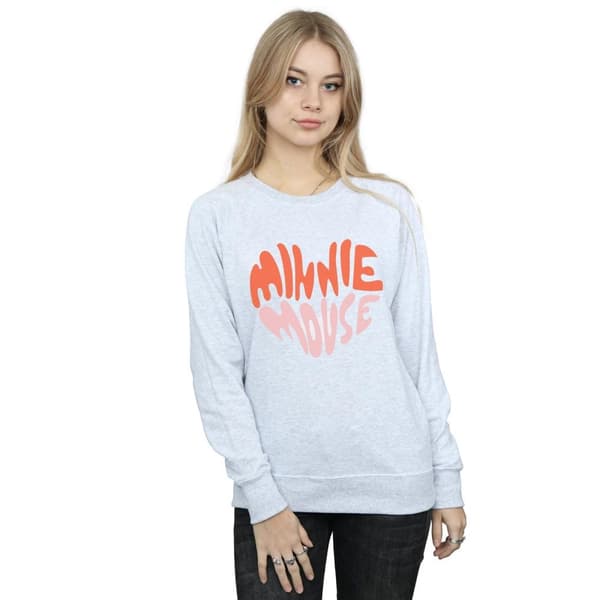 Disney Womens/Ladies Minnie Mouse Heart Shaped Sweatshirt