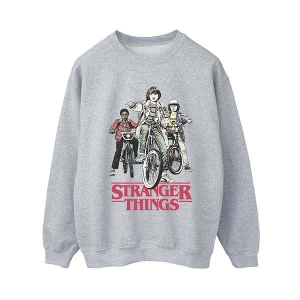 Netflix Dam/Tjej Stranger Things Retro Bikers Sweatshirt Sports Grey XL