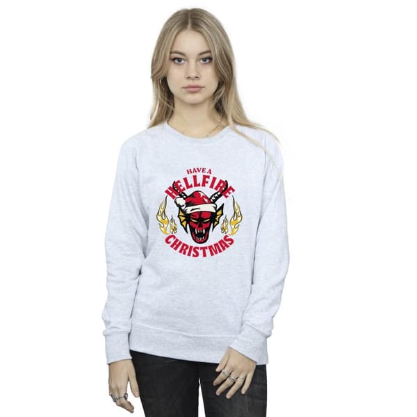 Netflix Womens/Ladies Stranger Things Hellfire Christmas Sweatshirt