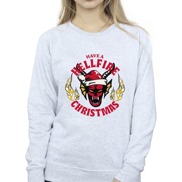 Netflix Womens/Ladies Stranger Things Hellfire Christmas Sweatshirt