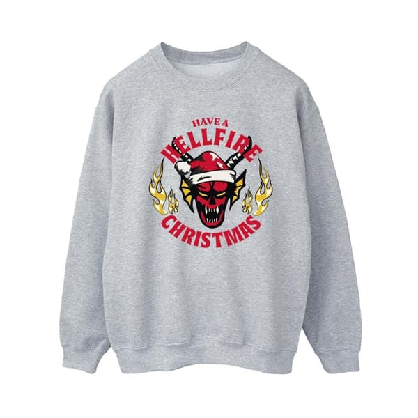 Netflix Womens/Ladies Stranger Things Hellfire Christmas Sweatshirt