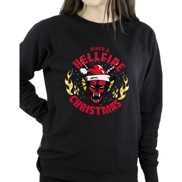 Netflix Womens/Ladies Stranger Things Hellfire Christmas Sweatshirt