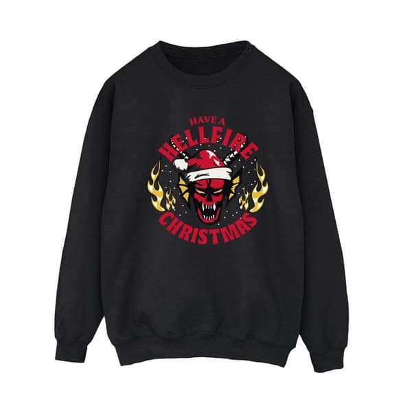 Netflix Womens/Ladies Stranger Things Hellfire Christmas Sweatshirt