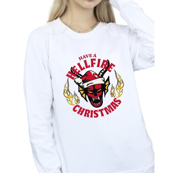 Netflix Womens/Ladies Stranger Things Hellfire Christmas Sweatshirt