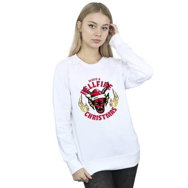 Netflix Womens/Ladies Stranger Things Hellfire Christmas Sweatshirt