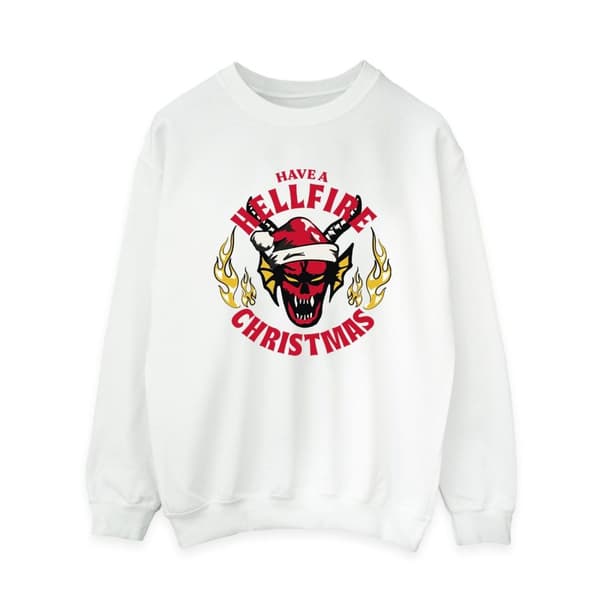 Netflix Womens/Ladies Stranger Things Hellfire Christmas Sweatshirt