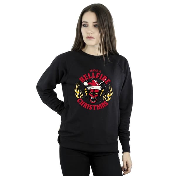 Netflix Womens/Ladies Stranger Things Hellfire Christmas Sweatshirt