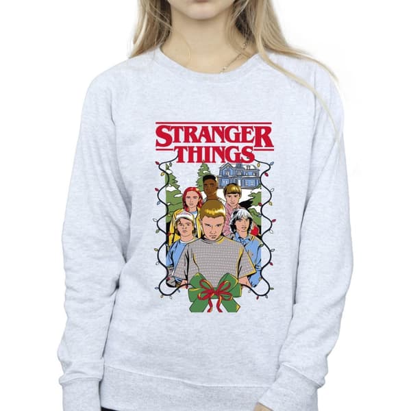 Netflix Womens/Ladies Stranger Things Christmas Poster Sweatshirt