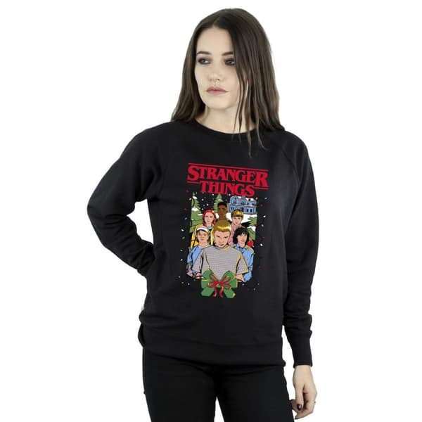 Netflix Womens/Ladies Stranger Things Christmas Poster Sweatshirt