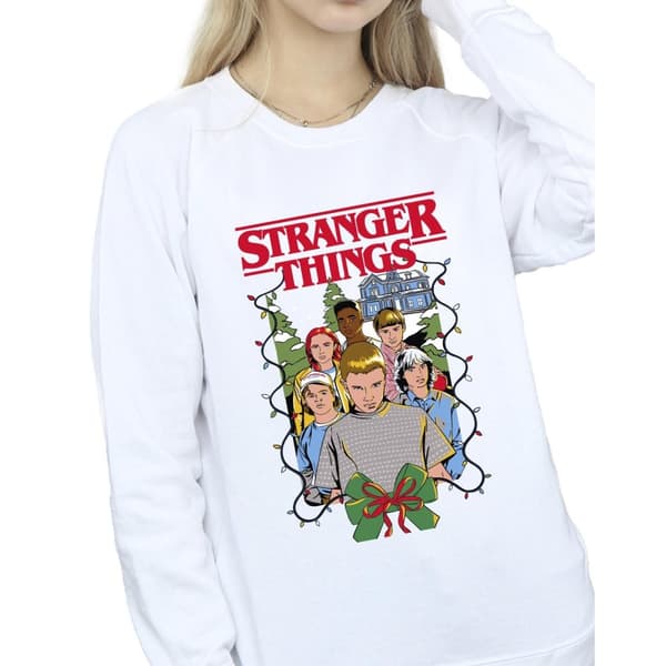 Netflix Womens/Ladies Stranger Things Christmas Poster Sweatshirt