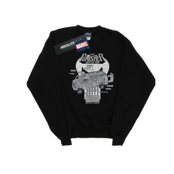 Marvel Mens The Punisher Battle Van Breakdown Sweatshirt Black 5XL
