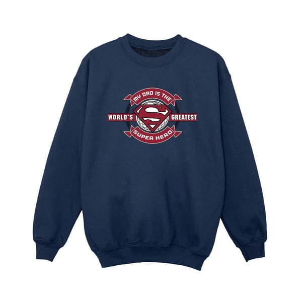 DC Comics Boys Superman Super Hero Sweatshirt Navy Blue 3-4 Years