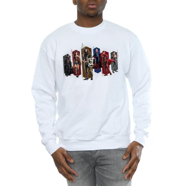 DC Comics Mens Justice League Movie Team Hexagons Sweatshirt