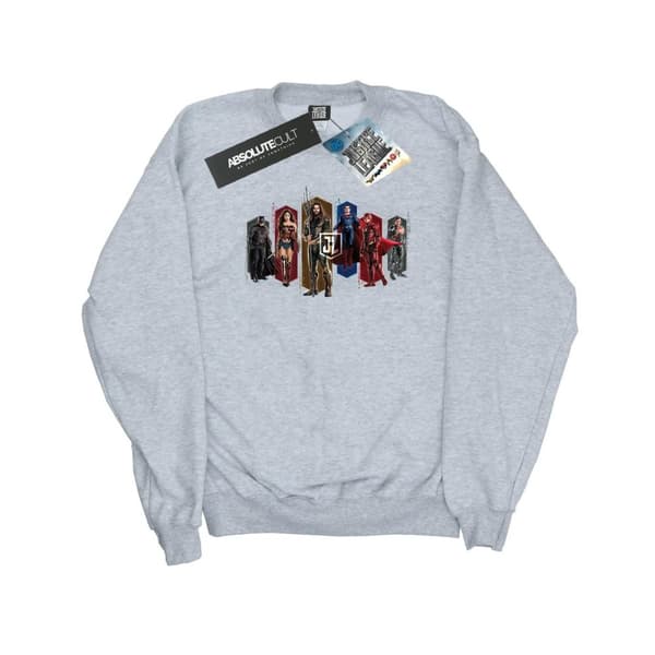 DC Comics Mens Justice League Movie Team Hexagons Sweatshirt