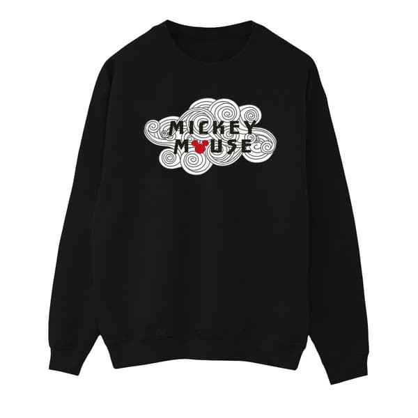 Disney Mens Musse Pigg Swirl Logo Sweatshirt