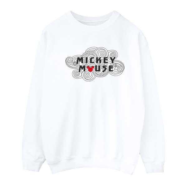 Disney Mens Musse Pigg Swirl Logo Sweatshirt