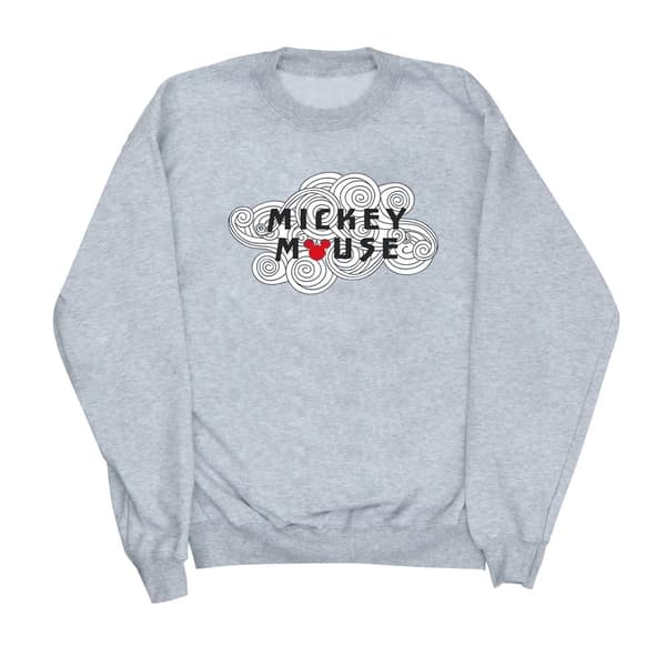 Disney Mens Musse Pigg Swirl Logo Sweatshirt