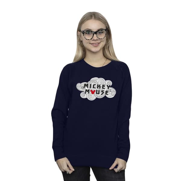 Disney Mens Musse Pigg Swirl Logo Sweatshirt
