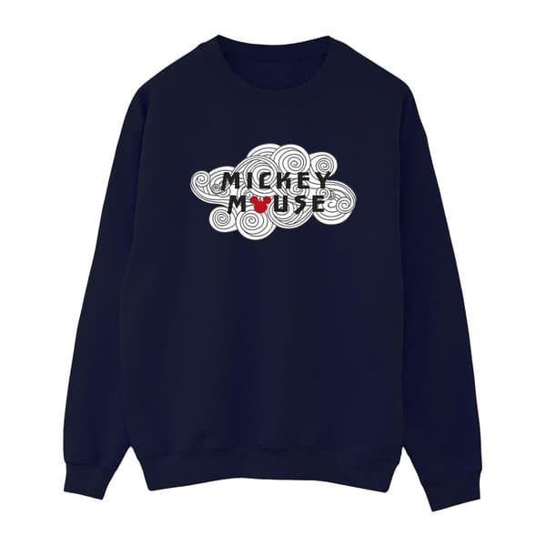Disney Mens Musse Pigg Swirl Logo Sweatshirt