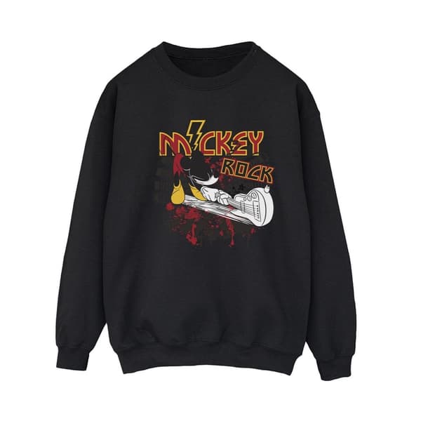 Disney Dam/Tjej Musse Pigg Smash Gitarr Rock Sweatshirt