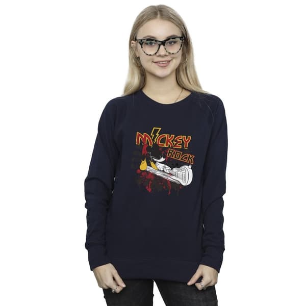 Disney Dam/Tjej Musse Pigg Smash Gitarr Rock Sweatshirt