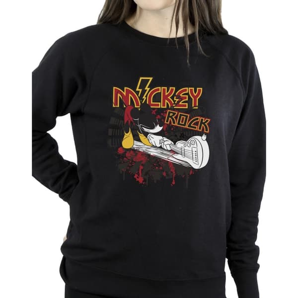 Disney Dam/Tjej Musse Pigg Smash Gitarr Rock Sweatshirt