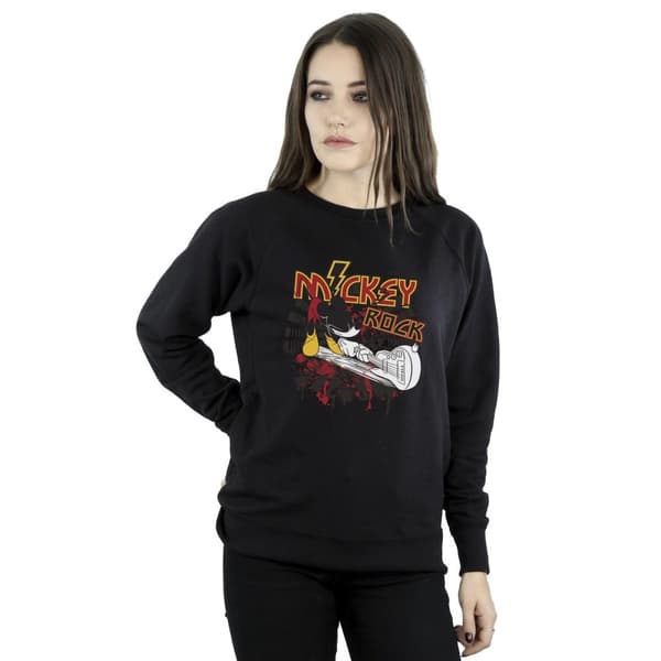 Disney Dam/Tjej Musse Pigg Smash Gitarr Rock Sweatshirt