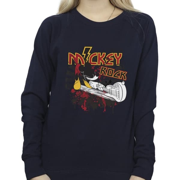 Disney Dam/Tjej Musse Pigg Smash Gitarr Rock Sweatshirt