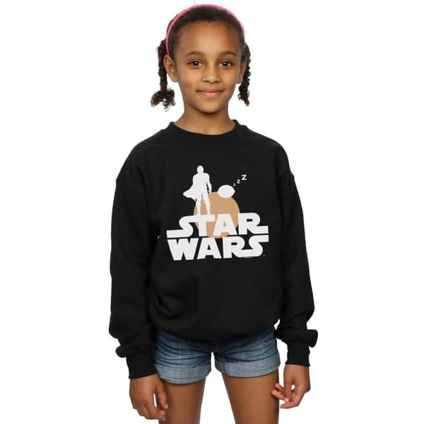 Star Wars Girls The Mandalorian Mando And The Child Silhouette Sweatshirt