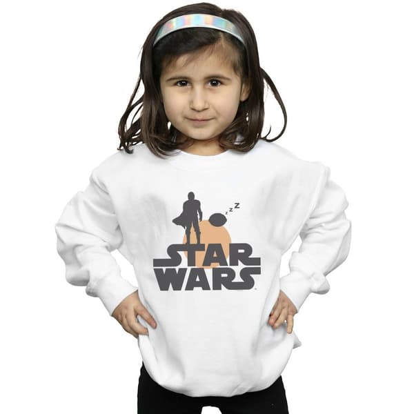 Star Wars Girls The Mandalorian Mando And The Child Silhouette Sweatshirt