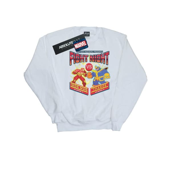 Marvel Sweatshirt för flickor Fight Night Iron Man Vs Thanos White 12-13 Years