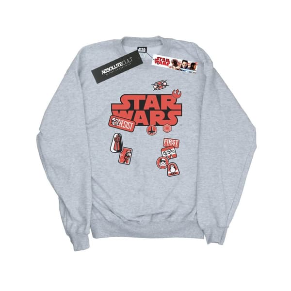 Star Wars Mens The Last Jedi Badges Sweatshirt Sports Grey XXL