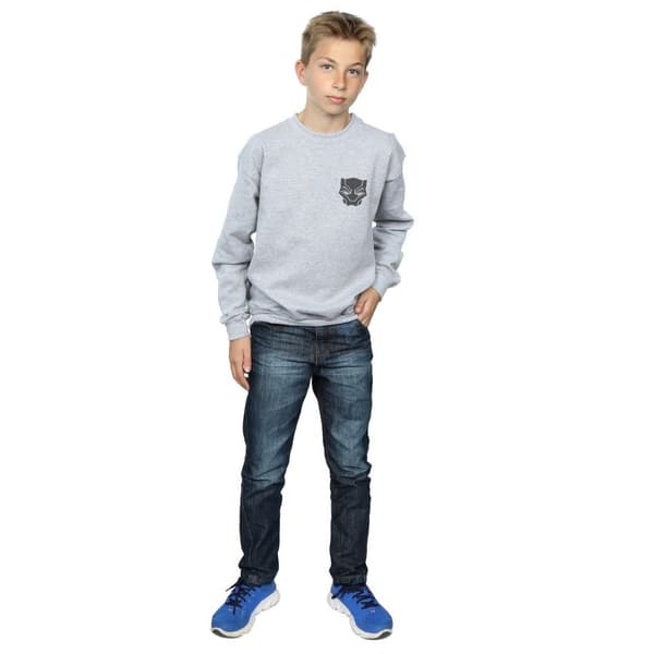 Marvel Black Panther Black On Black - Sweatshirt med brösttryck för pojkar