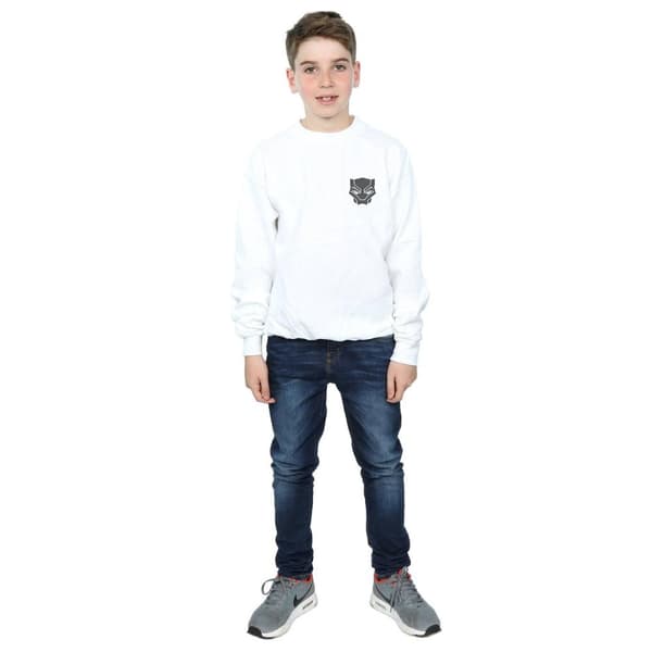 Marvel Boys Black Panther Black On Black Chest Print Sweatshirt