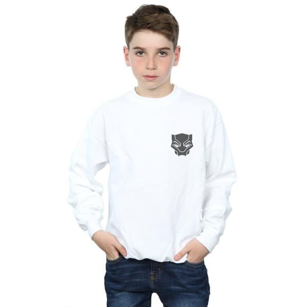 Marvel Boys Black Panther Black On Black Chest Print Sweatshirt