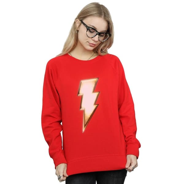 DC Comics Dam/Tjej - Shazam Bolt - Sweatshirt med logotyp