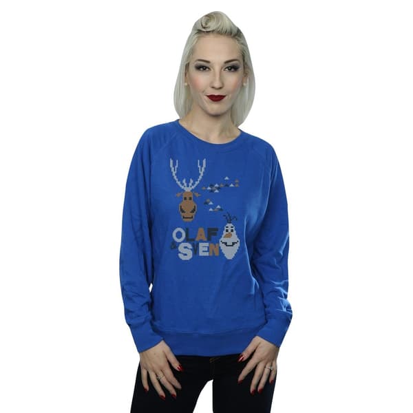 Disney Womens/Ladies Frozen Christmas Olaf And Sven Sweatshirt