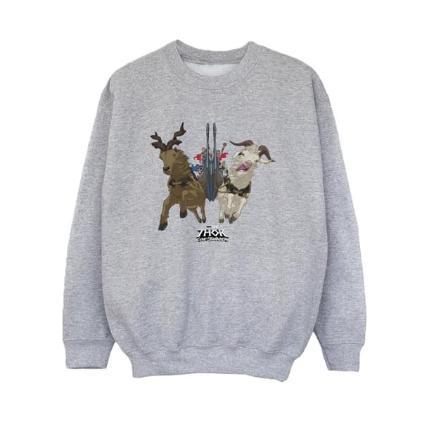 Marvel Pojkar Thor Love And Thunder - Sweatshirt med vikingaskepp Sports Grey 12-13 Years
