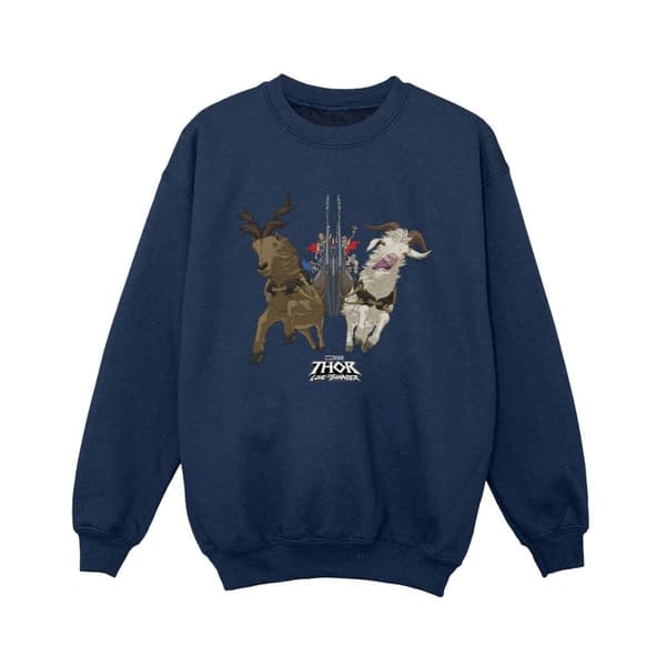 Marvel Pojkar Thor Love And Thunder - Sweatshirt med vikingaskepp