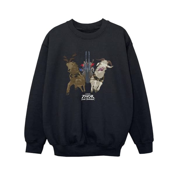 Marvel Pojkar Thor Love And Thunder - Sweatshirt med vikingaskepp