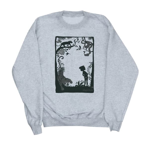 Disney Dam/Tjej Djungelboken Silhuett Affisch Sweatshirt Heather Grey L