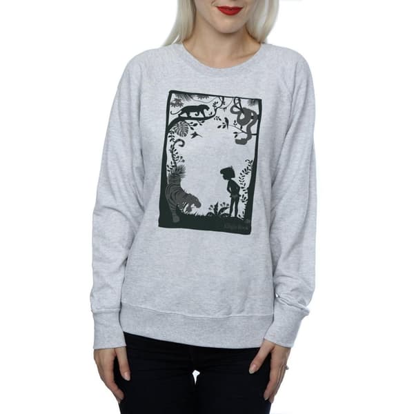 Disney Dam/Tjej Djungelboken Silhuett Affisch Sweatshirt
